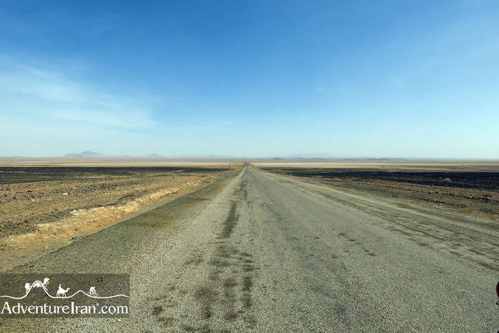 on the road to Varzaneh Dasht-e kavir desert-Iran